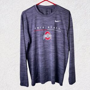 Ohio State Nike The Tee Long Sleeve Shirt Men Large Performance Athletic Workout